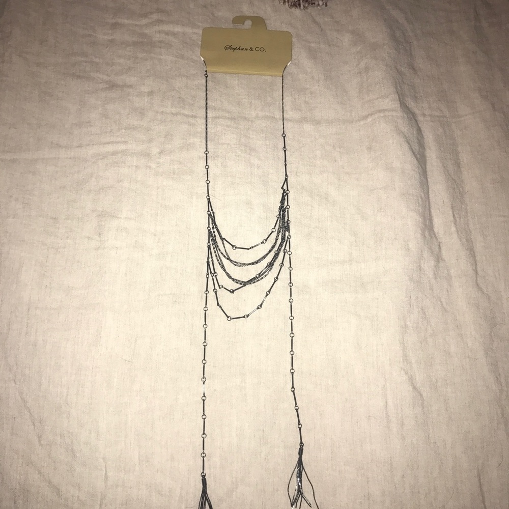 Stephan & CO gunmetal necklace